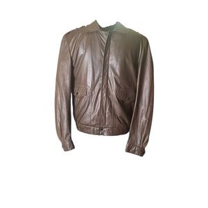 Unisex vintage 70s  Classic Brown Bomber Jacket fleeced lined so beautiful